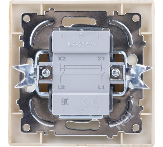 Перекрестный выключатель TDM ELECTRIC 1-кл. 10А сосна серии "Лама" SQ1815-0336