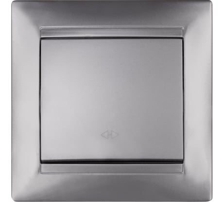 Выключатель перекрестный одноклавишный серебристый металлик TDM ELECTRIC 10А, серия "Лама" SQ1815-0236