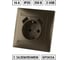 Розетка с заземлением 16А 250В + 2 USB порта 2,1А 5В бронза серия "Лама" TDM ELECTRIC SQ1815-0742 2