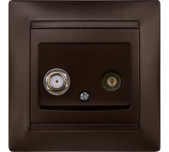 TV розетка TDM ELECTRIC Лама, мама + SAT F-разъем 0-2400МГц шоколад SQ1815-0520