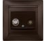 TV розетка TDM ELECTRIC Лама, мама + SAT F-разъем 0-2400МГц шоколад SQ1815-0520 3