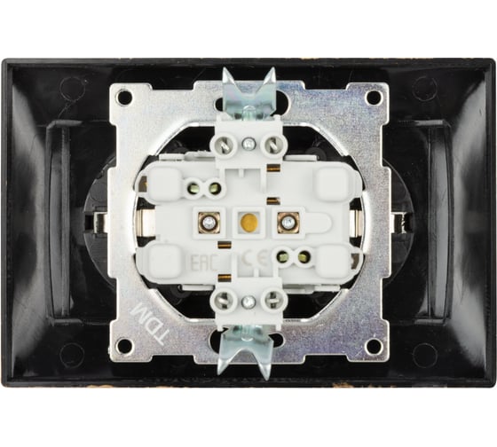 Двойная розетка TDM ELECTRIC Лама 2П+З 16А 250В с защитными шторками, старинная бронза SQ1815-0754