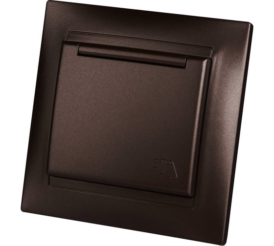 Розетка TDM ELECTRIC Лама 2П+З 16А 250В IP44 с крышкой шоколад SQ1815-0526