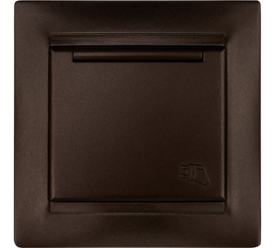 Розетка TDM ELECTRIC Лама 2П+З 16А 250В IP44 с крышкой шоколад SQ1815-0526