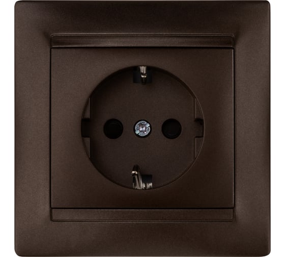 Розетка TDM ELECTRIC Лама 2П+З 16А 250В с защитными шторками, шоколад SQ1815-0511