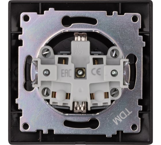 Розетка TDM ELECTRIC Лама 2П+З 16А 250В с защитными шторками, шоколад SQ1815-0511