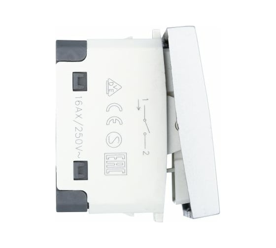 1-клавишный выключатель LK Studio 45x45 (сх.1) 16 A. 250 B серебристый металлик LK45 850703-1