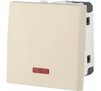 1-клавишный выключатель LK Studio с индикатором 45x45 (сх.1L) 16 A. 250 B бежевый LK45 850901-1