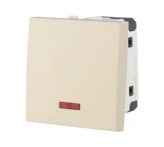 1-клавишный выключатель LK Studio с индикатором 45x45 (сх.1L) 16 A. 250 B бежевый LK45 850901-1 1