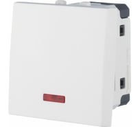 1-клавишный выключатель LK Studio с индикатором 45x45 (сх.1L) 16 A. 250 B белый LK45 850904-1