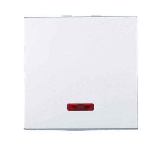 1-клавишный выключатель LK Studio с индикатором 45x45 (сх.1L) 16 A. 250 B серебристый металлик LK45 850903-1