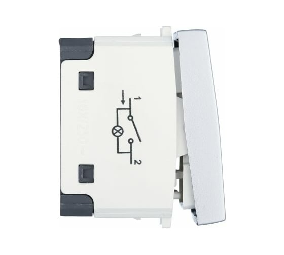 1-клавишный выключатель LK Studio с индикатором 45x45 (сх.1L) 16 A. 250 B серебристый металлик LK45 850903-1