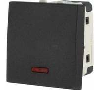 1-клавишный выключатель LK Studio с индикатором 45x45 (сх.1L) 16 A. 250 B черный бархат LK45 850908-1