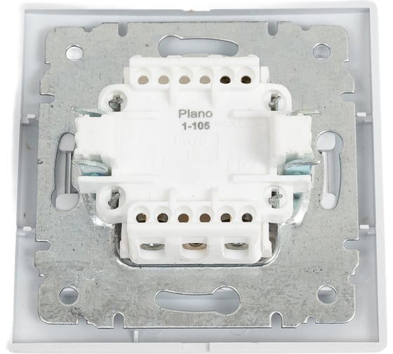 Двухклавишный выключатель Intro Plano с подсветкой, 10А-250В, IP20, СУ, белый, Б0053773