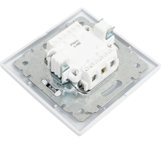 Двухклавишный выключатель Intro Plano с подсветкой, 10А-250В, IP20, СУ, белый, Б0053773