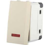 1-клавишный переключатель LK Studio с двух мест, с индикатором 45x22.5 (сх.6L) 16 A. 250 B, бежевый, LK45 850401-1