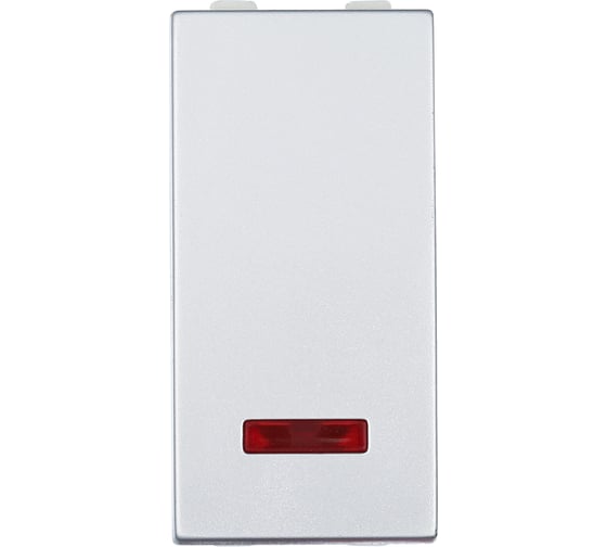 1-клавишный переключатель LK Studio с двух мест, с индикатором 45x22.5 (сх.6L) 16 A. 250 B, серебро, 850403-1