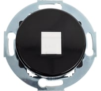 Компьютерная розетка LK Studio RJ-45 кат. 6 с накладкой, черная, LK Vintage 886308-1