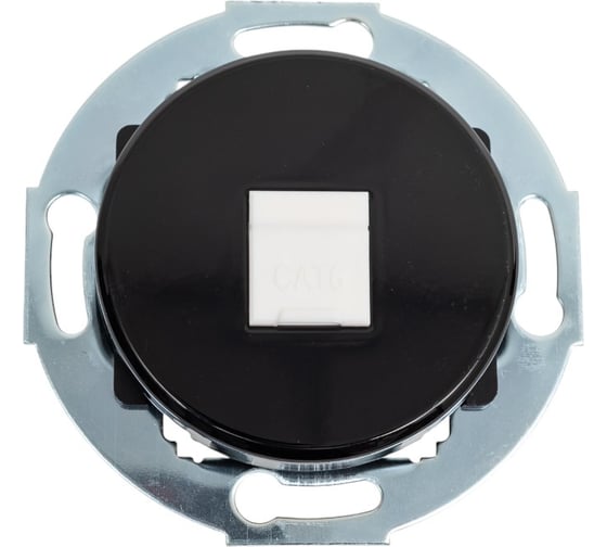Компьютерная розетка LK Studio RJ-45 кат. 6 с накладкой, черная, LK Vintage 886308-1 1