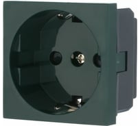 Розетка LK Studio с заземляющим контактом без шторок (зеленый) LK45 851319-1