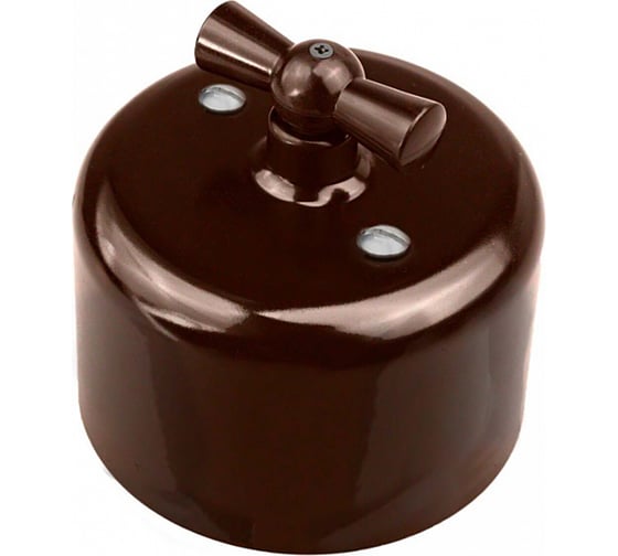 Выключатель Bironi 1кл. R, керамика, цвет коричневый R1-210-02