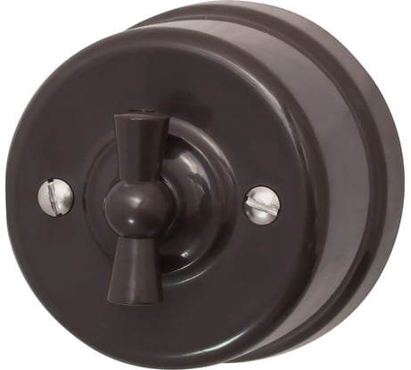 Выключатель Bironi 1-кл., пластик, цвет Коричневый B1-200-22