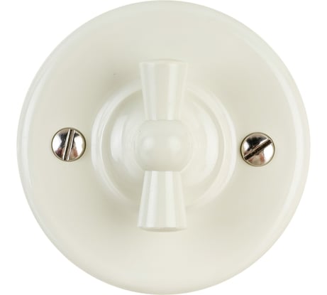 Выключатель Bironi 1кл., пластик, цвет Слоновая кость B1-200-211