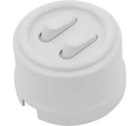 Выключатель Bironi 2-кл., пластик, цвет Белый (клавишный) B1-222-21