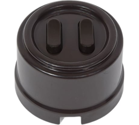 Выключатель Bironi 2-кл., пластик, цвет Коричневый (клавишный) B1-222-22