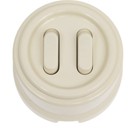 Выключатель 2-кл., пластик, цвет Слоновая кость (клавишный) Bironi B1-222-211