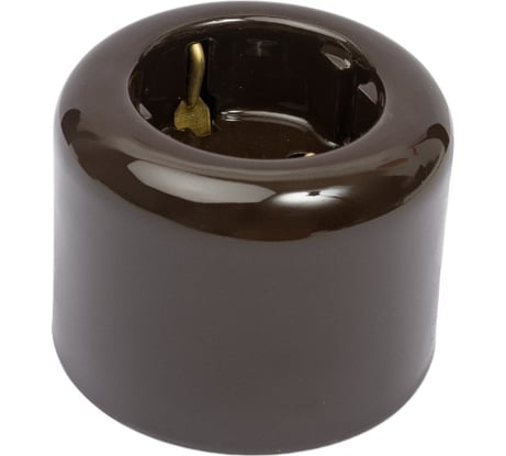 Розетка с заземляющим контактом Bironi R, керамика, цвет коричневый R1-101-02