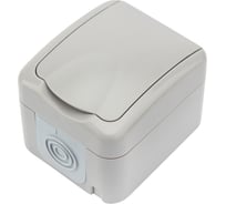 Накладная розетка KRANZ Mini OG, IP54, с заземлением, о/у, серая KR-78-0817