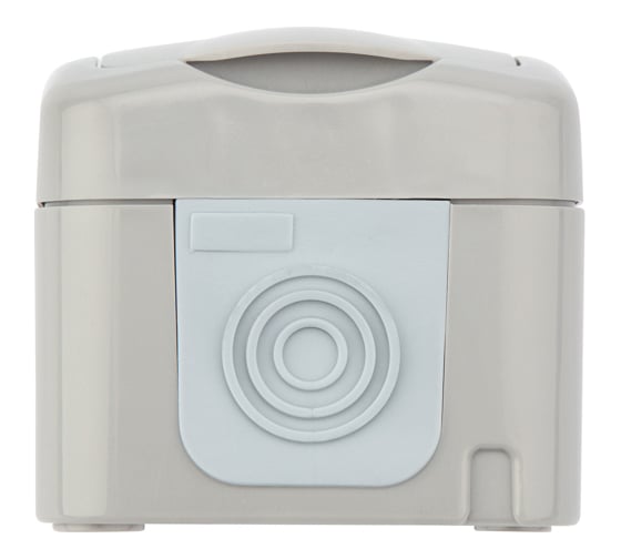Накладная розетка KRANZ Mini OG, IP54, с заземлением, о/у, серая KR-78-0817