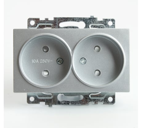2-местная розетка STEKKER без заземления (механизм), GLS10-7109-03, 250V, 10А с защитной шторкой, серия Катрин, 39583