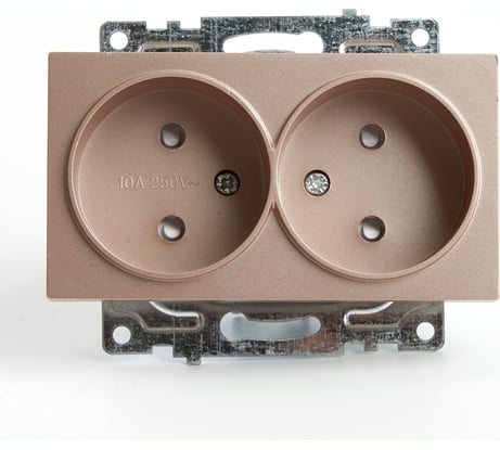 2-местная розетка STEKKER без заземления (механизм), GLS10-7113-02, 250В, 10А с защитной шторкой, серия Катрин, 39597