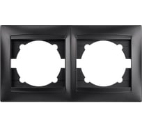 Рамка для розетки 2-х постовая горизонтальная графит "Лама" TDM ELECTRIC SQ1815-0630