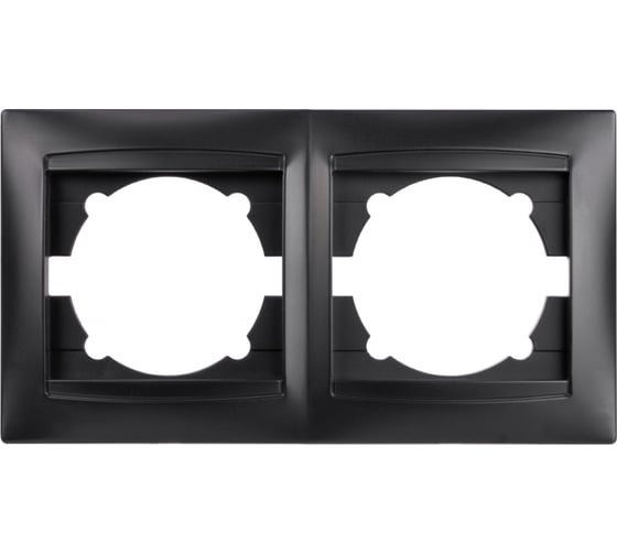Рамка для розетки 2-х постовая горизонтальная графит "Лама" TDM ELECTRIC SQ1815-0630 1