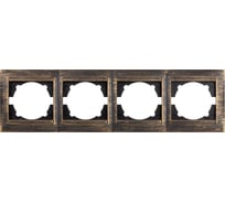 Рамка 4-х постовая горизонтальная TDM ELECTRIC старинная бронза, серия "Лама" SQ1815-0778