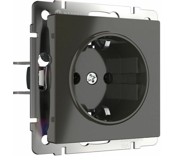 Розетка с заземлением WERKEL WL07 SKG 01 IP20, серо-коричневый a029861 1
