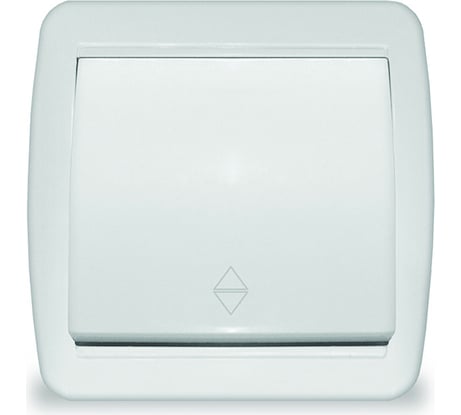 Одноклавишный проходной выключатель UNIVersal Клио IP44, открытой устанвоки, 10А, 220В, белый еврослот К2230