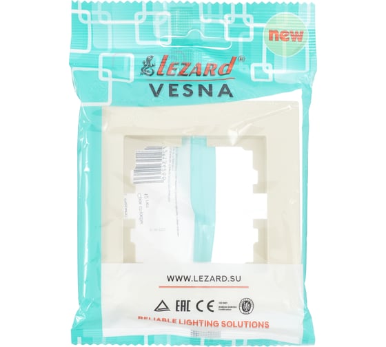 1-ая горизонтальная рамка Lezard VESNA без вставки, крем 742-0300-146