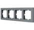 4-ая горизонтальная рамка Lezard VESNA без вставки, графит 742-3400-149 3