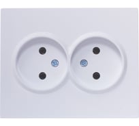 Двойная розетка Lezard VESNA без заземления, керамика, белая 742-0200-128