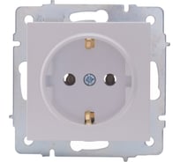 Розетка Lezard VESNA с заземлением, керамика, жемчужно-белый перламутр 742-3088-122