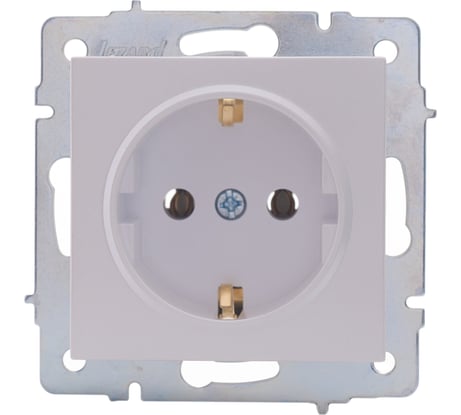 Розетка Lezard VESNA с заземлением, керамика, жемчужно-белый перламутр 742-3088-122