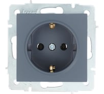 Розетка Lezard VESNA с заземлением, керамика, графит 742-3488-122