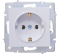 Розетка Lezard VESNA с заземлением, керамика, белая 742-0288-122