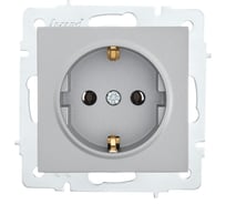 Розетка Lezard VESNA с заземлением, керамика, платина 742-3588-122