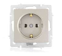 Розетка Lezard VESNA с заземлением, керамика, титан 742-3788-122