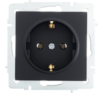 Розетка Lezard VESNA с заземлением, керамика, чёрный бархат 742-4288-122